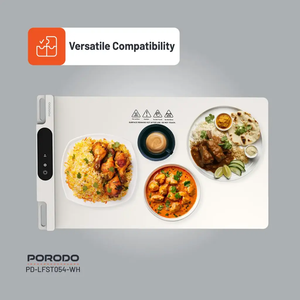 Porodo Lifestyle Electric Warming Table Mat - White