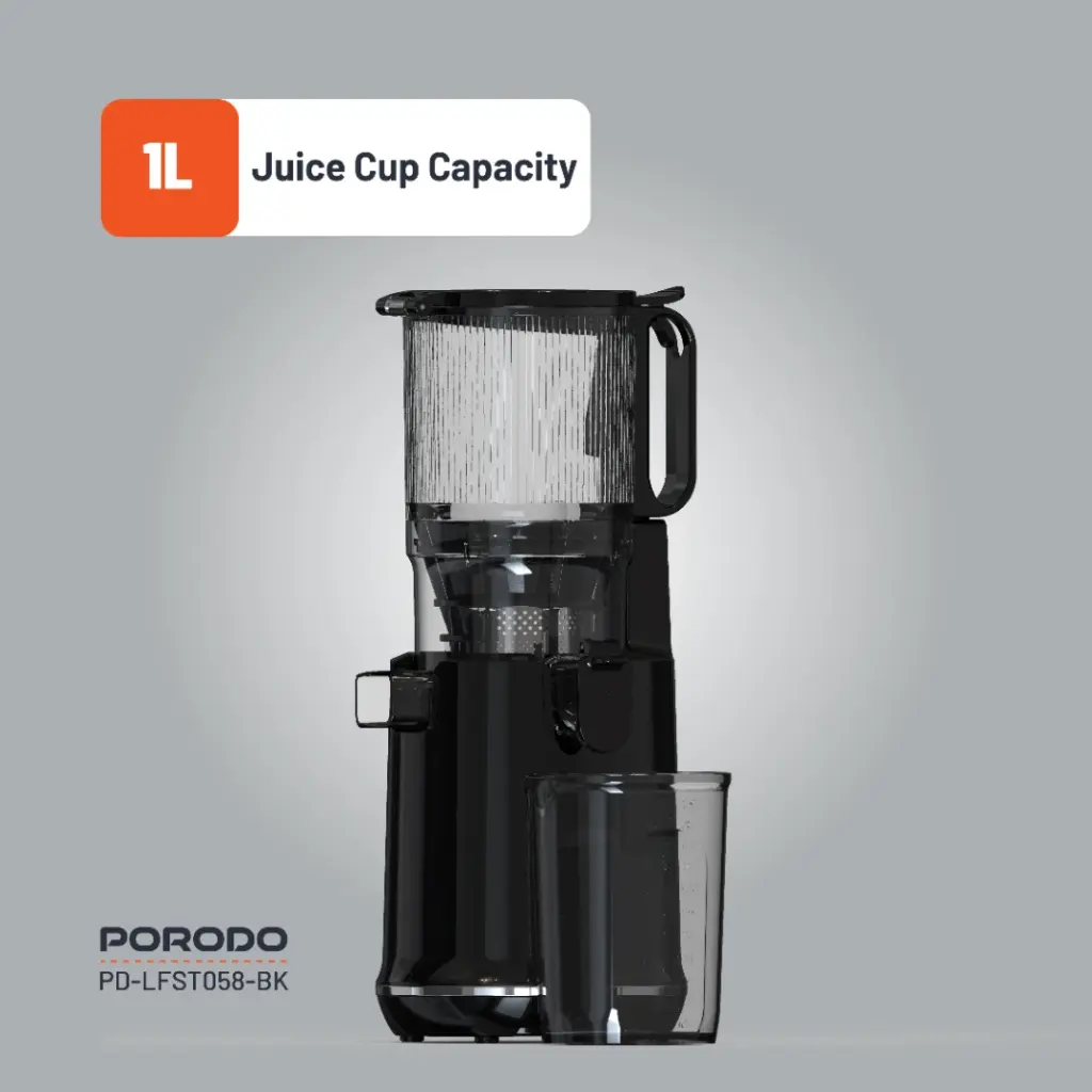 Porodo Lifestyle Cold Press Slow Juicer 250W - Black