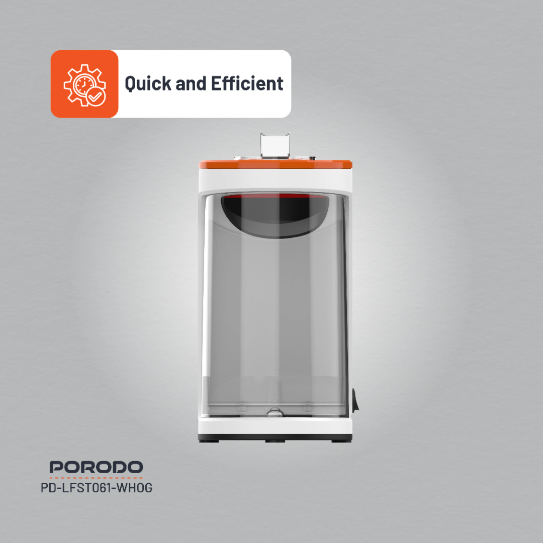Porodo Lifetsyle Air-Popped 1200W Detachable Tank Popcorn Maker - White and Orange