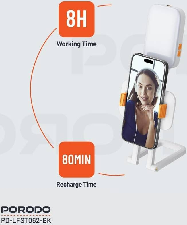 Porodo Lifestyle Portable Ultrathin Pocket RBG Phone Holder 1000mAH Type-C