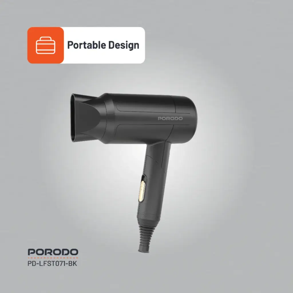 Porodo Lifestyle 1200W Foldable Hair Dryer 1.8M Cable