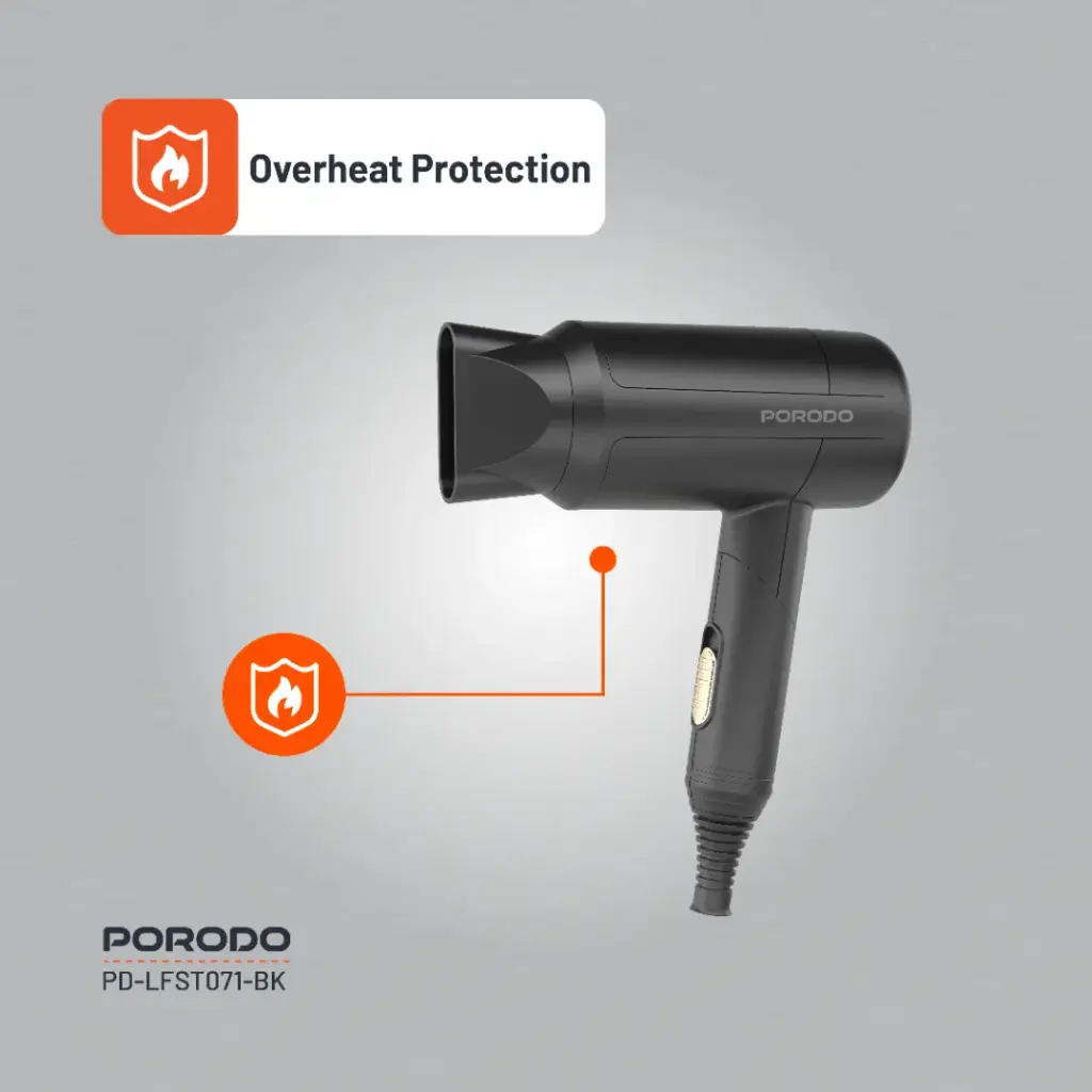 Porodo Lifestyle 1200W Foldable Hair Dryer 1.8M Cable