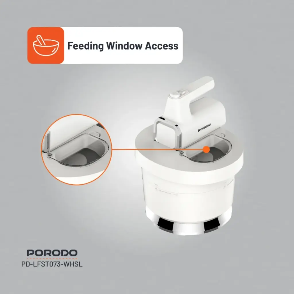Porodo Lifestyle Spill-Proof Hand Mixer - White/Silver