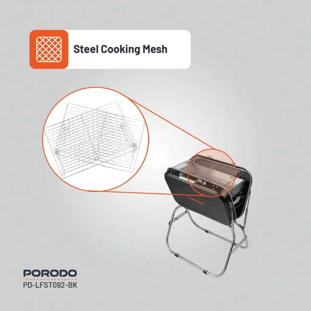 Porodo Lifestyle Foldable BBQ Grill Box with Handle and Tripod