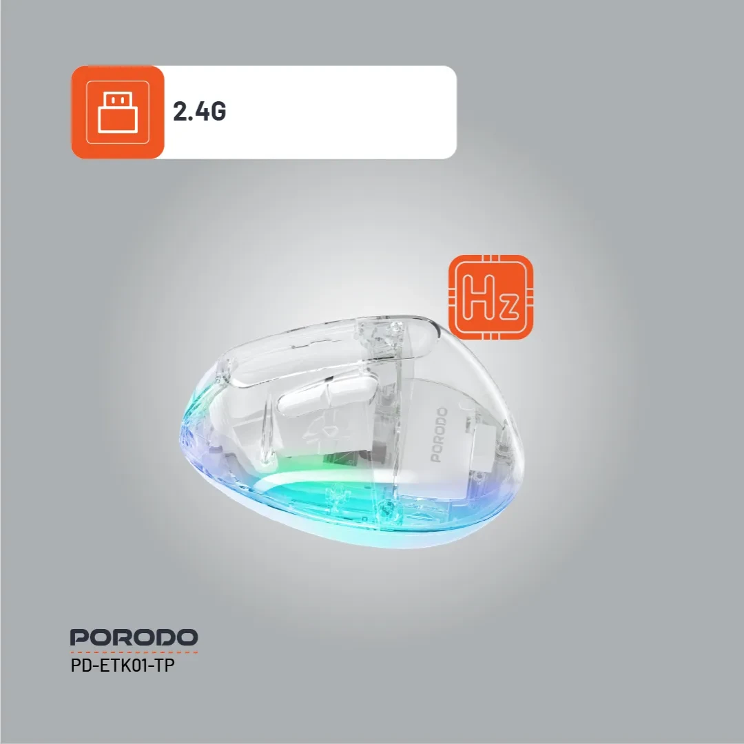 Porodo Rechargable Wireless 6D Ergonomic Vertical Mouse - TP