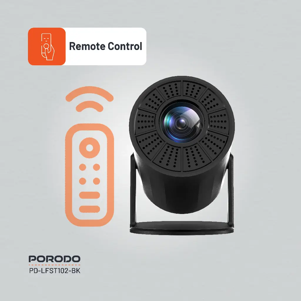 Porodo 4K Projector Pro Android 11 with Auto Keystone - Black