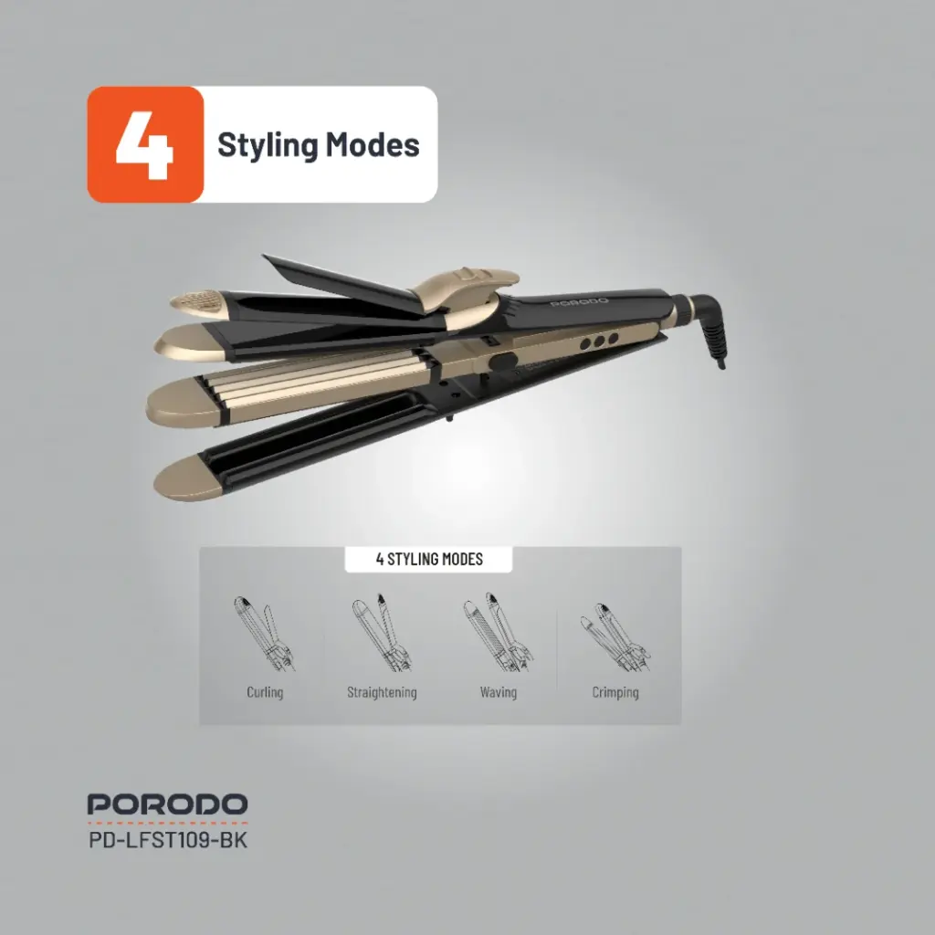 Porodo 4-in-1 Hair Curler