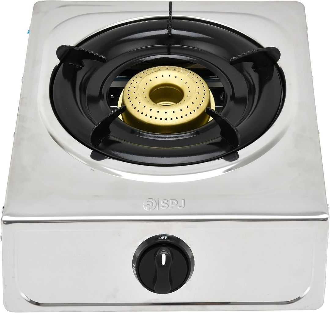 Spj Stainless Steel Gas Stove With Automatic Ignition 90mm Iron Beehive Burner Durable Pan Support Plastic Knobs 10.5mm Spj-Tt-Ssx1001