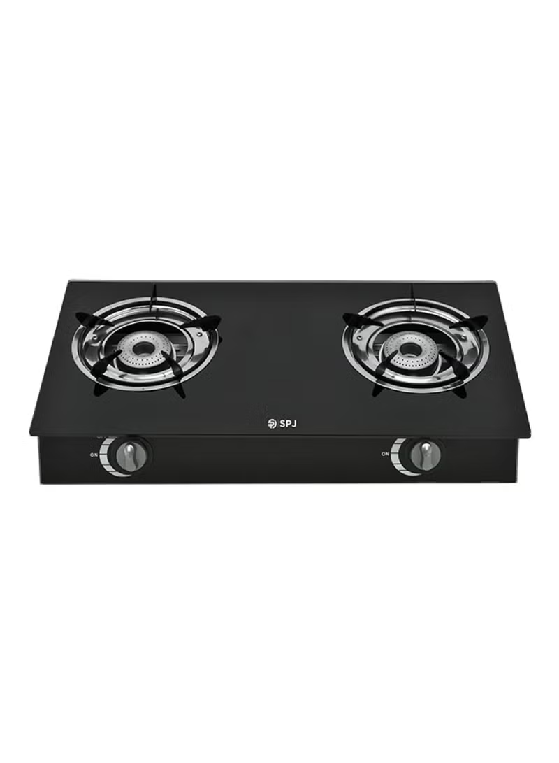 Spj 2 Burner Automatic Gas Stove With 6mm Tempered Glass Top Iron Beehive Burners Spj-Tt-Glx2003