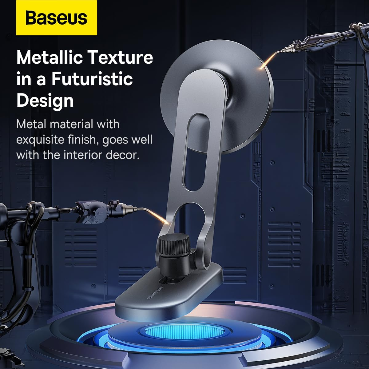 Baseus T-Space Folding Metal Car Series Magnetic Car Phone Holder