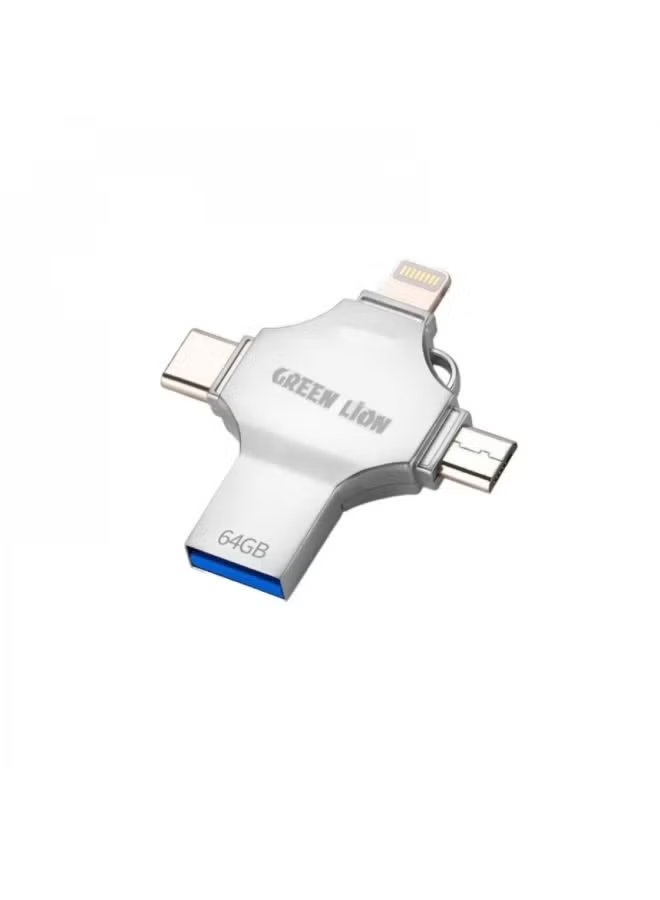 Green Lion 4 in 1 USB Flash Drive 64GB