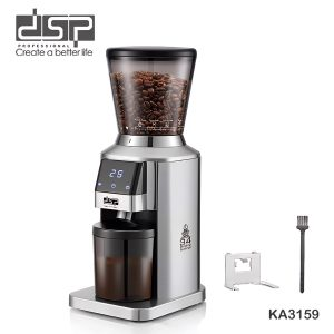 Dsp Coffee Grinder 64Mm Burr Electric Stainless Steel For Espresso Pour Over Americano Ka3159