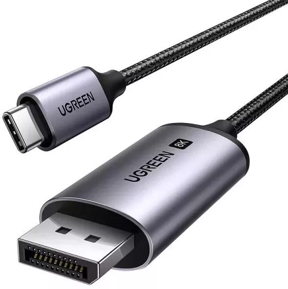 Ugreen Cable CM556 with USB-C and DisplayPort 8K connectors 2m long - gray