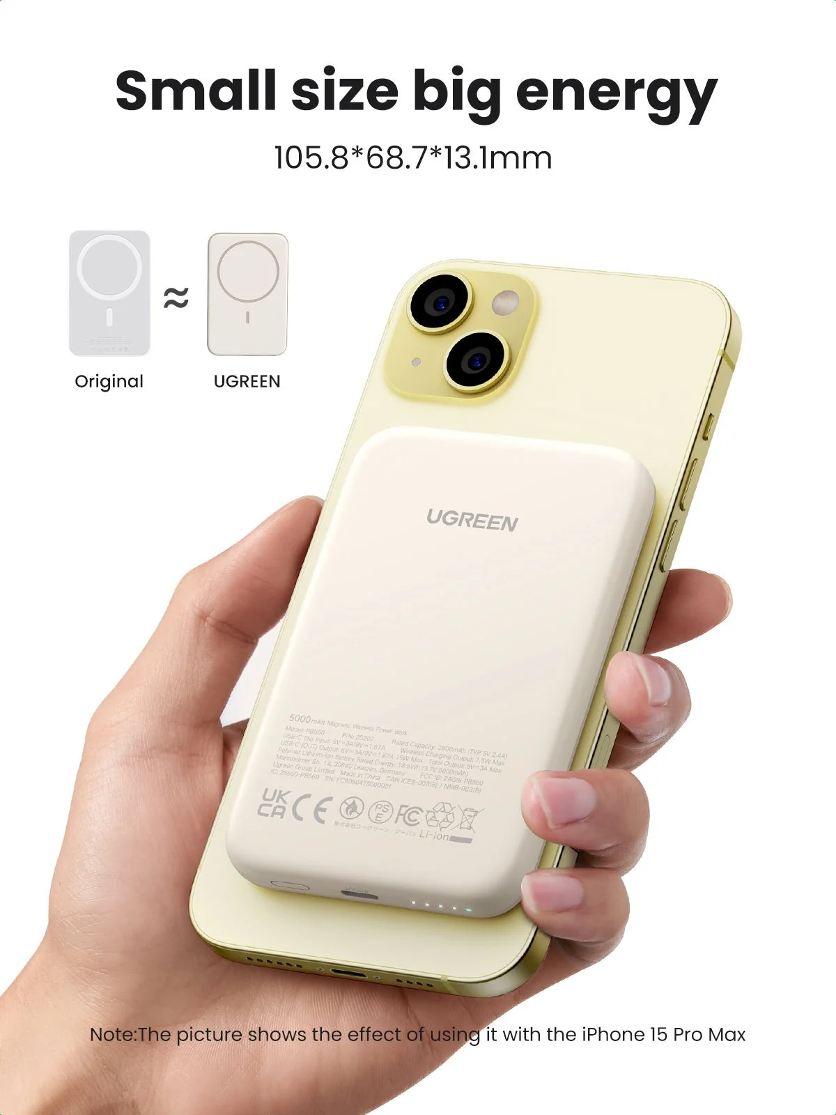 UGreen Powerbank 5000 Mah Magnetic White