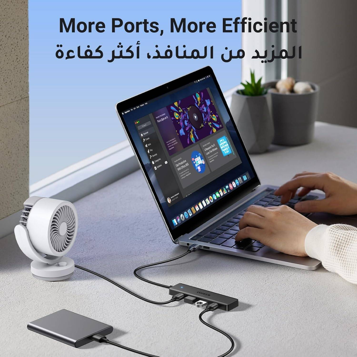 UGREEN CM219 USB Hub (25851) 4 x USB-A 3.0 Black