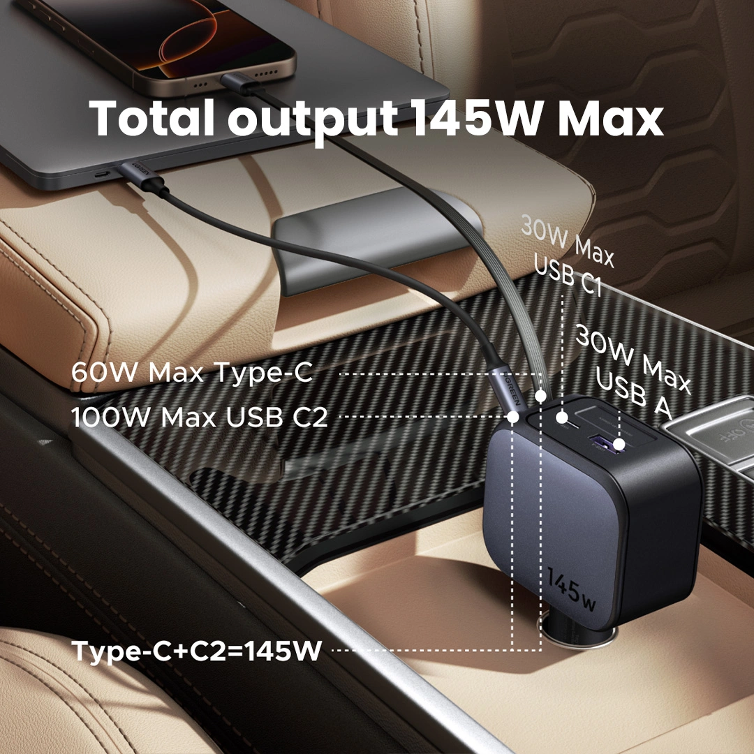 UGREEN 145W Nexode Car Charger EC604