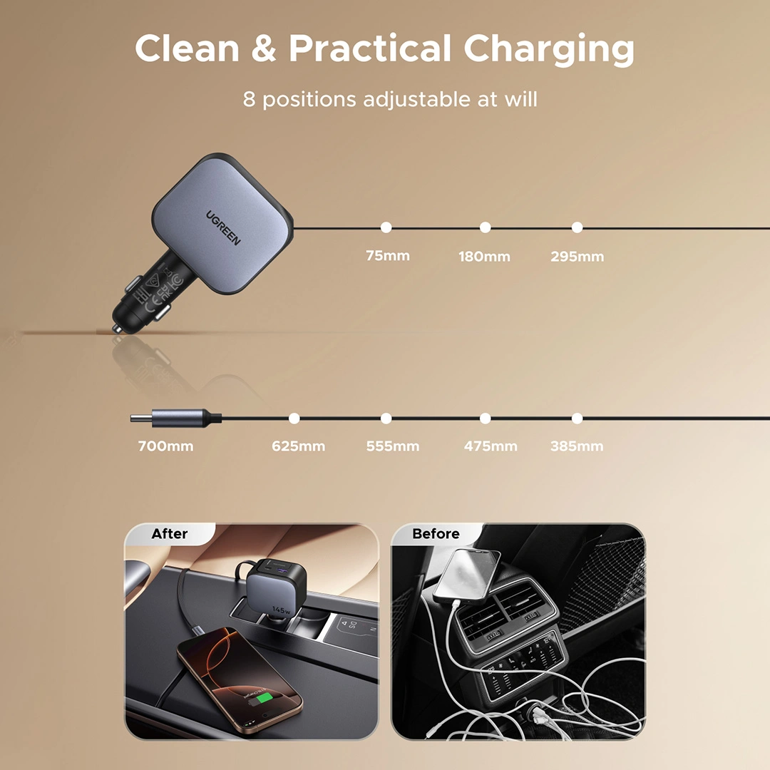 UGREEN 145W Nexode Car Charger EC604