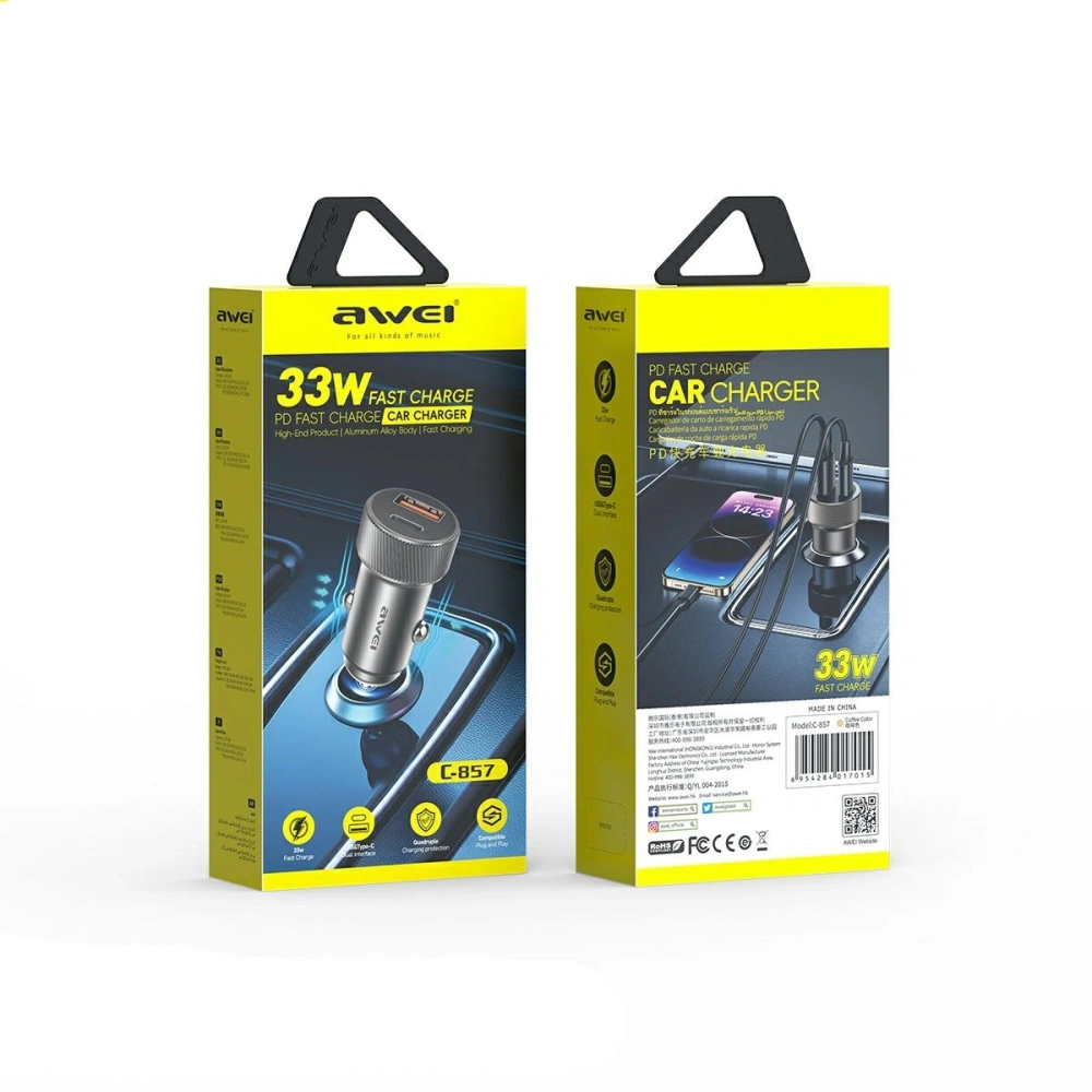 AWEI Car Charger 33W C857-Coffee