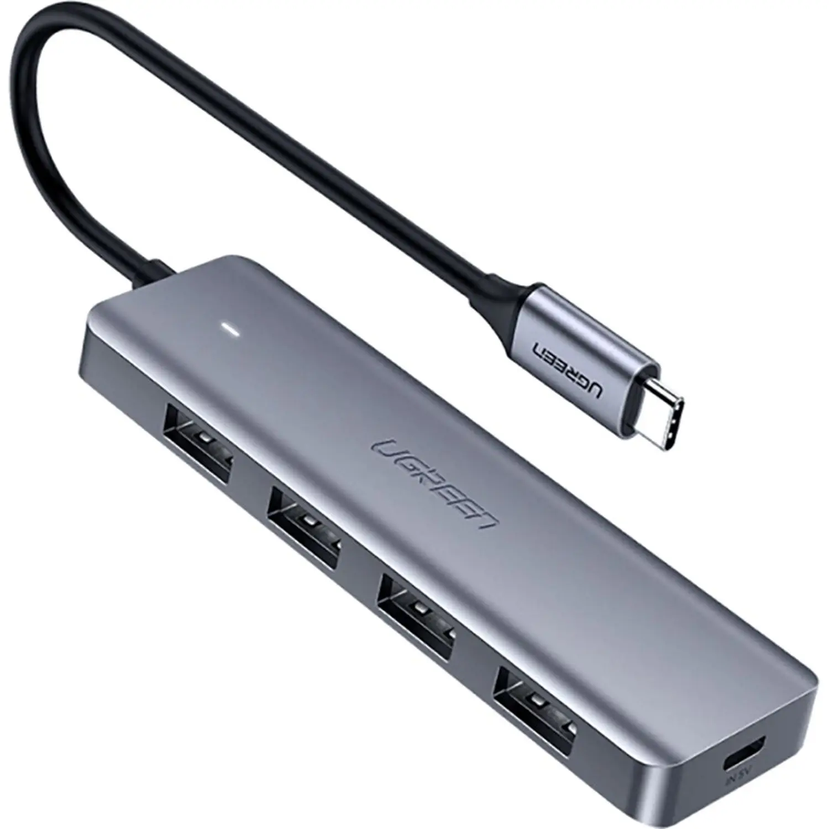 Ugreen USB Type C HUB - 4x USB 3.2 Gen 1 with USB-C power port gray (CM219 70336B)