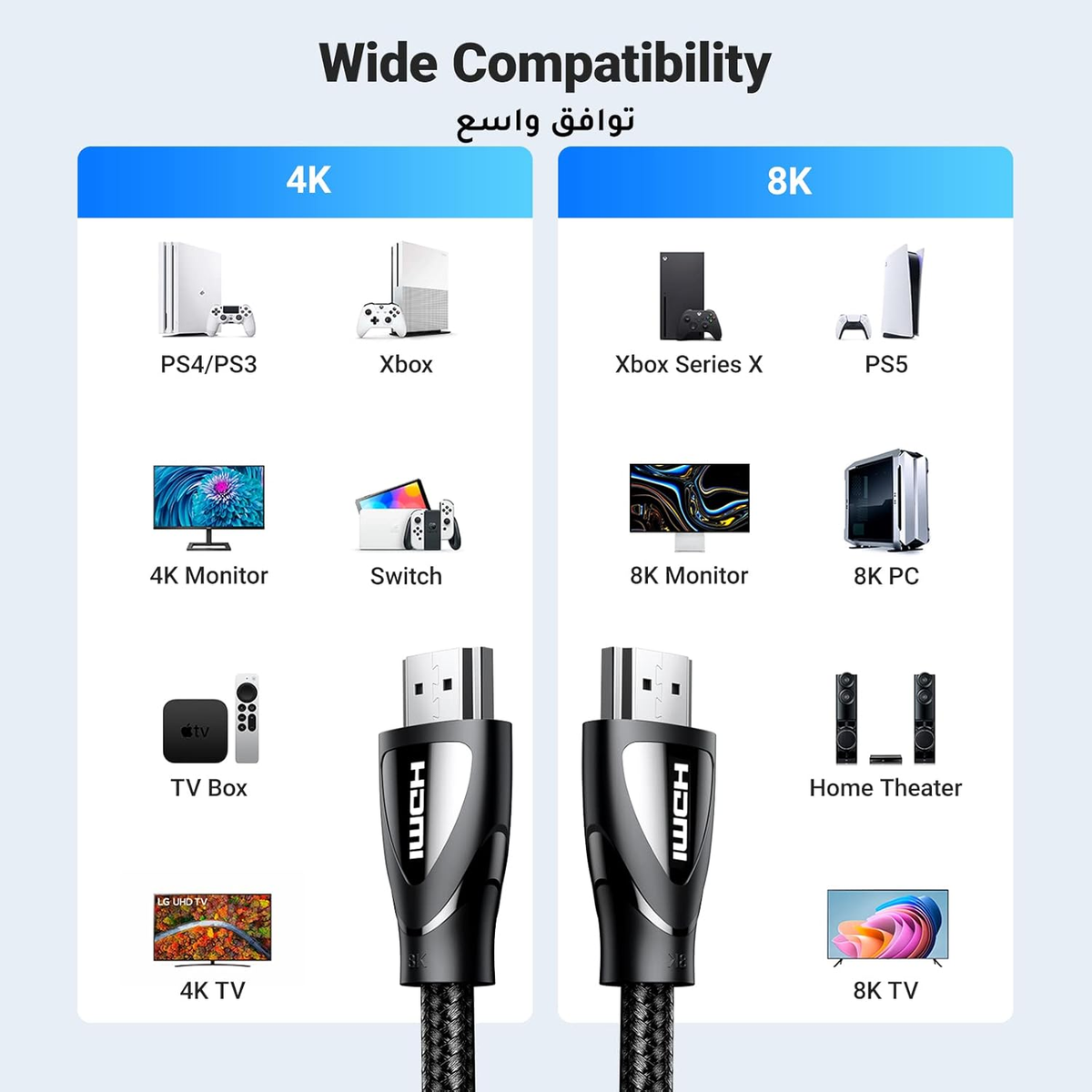 Ugreen 8K HDMI Braided Cable 2m Black