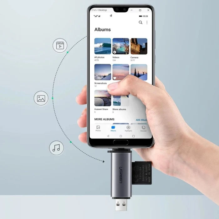 UGREEN CARD READER USB-C/USB-A CM185