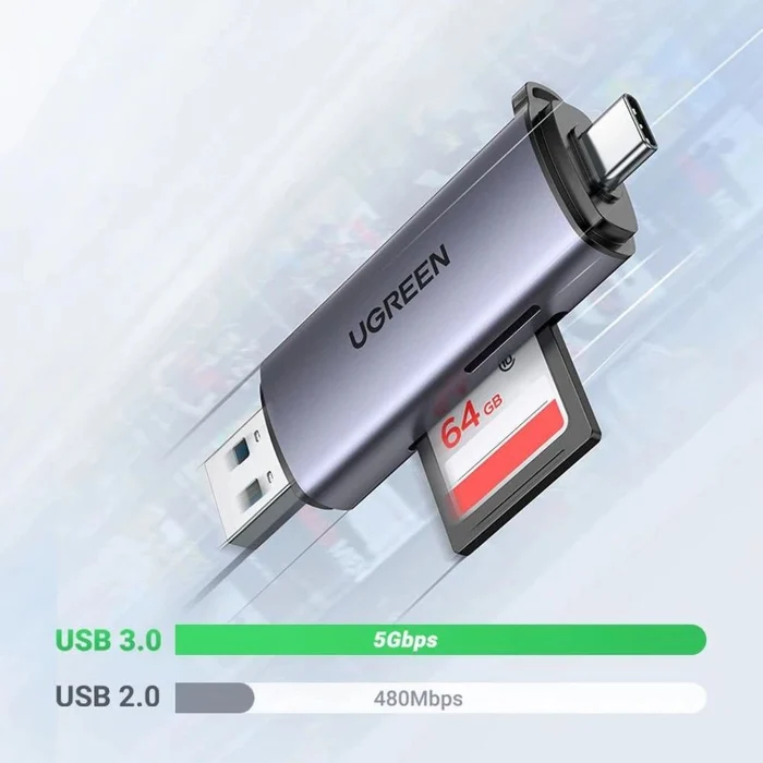 UGREEN CARD READER USB-C/USB-A CM185