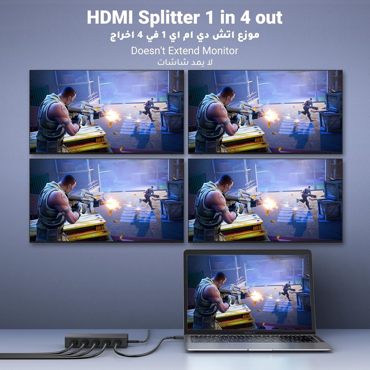 UGREEN 90514 HDMI Splitter 1 in 4 Out 4K@60Hz Support EDID HDCP 2.2/1.4 3D HDR