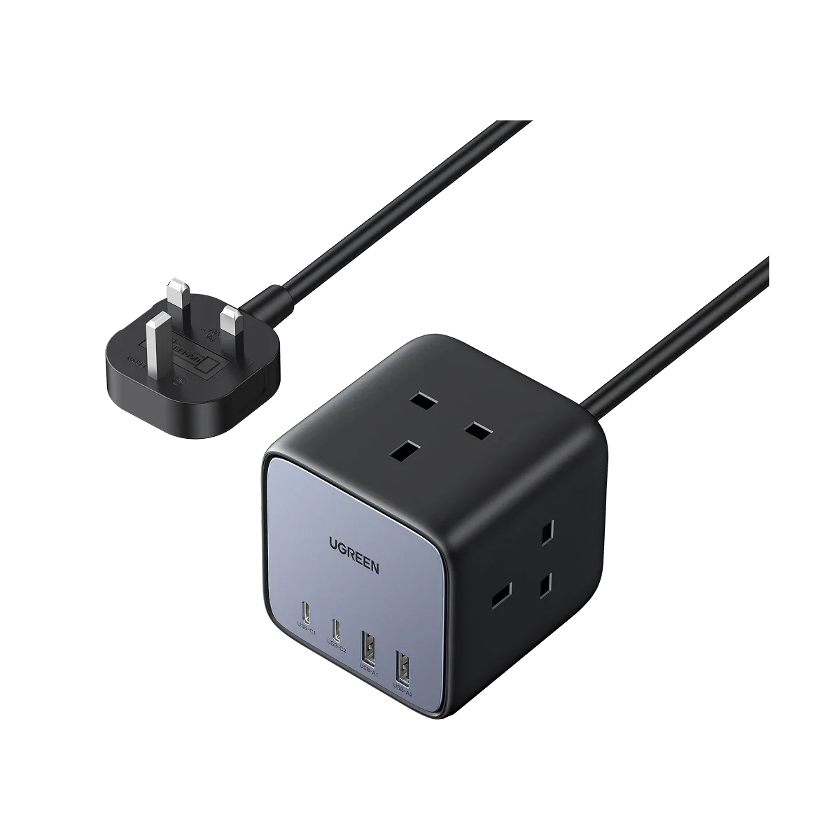 UGreen Powerstrip 3 Ac Outlet 4 Ports 2A2C Pd 65W Black