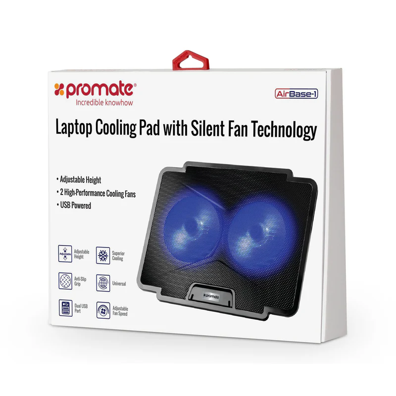PROMATE AirBase-1 Laptop Cooling Pad with Silent Fan Technology