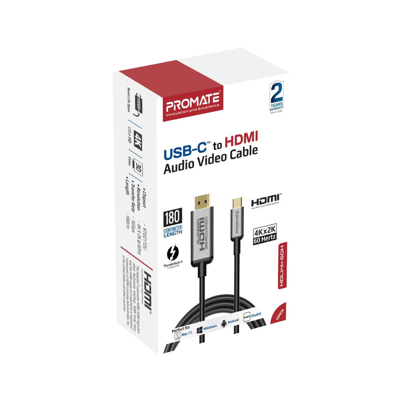 PROMATE HDLink-60H 4K x 2K @60Hz Support USB-C to HDMI Audio Video Cable