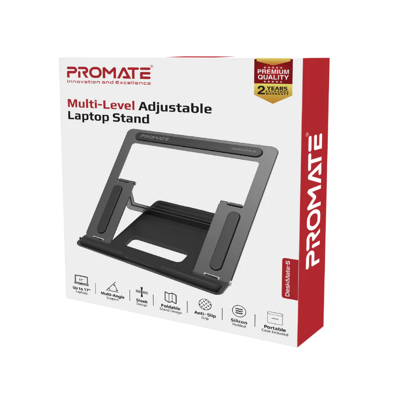 PROMATE DeskMate-5. Multi-Level Ergonomic Aluminium Laptop Stand