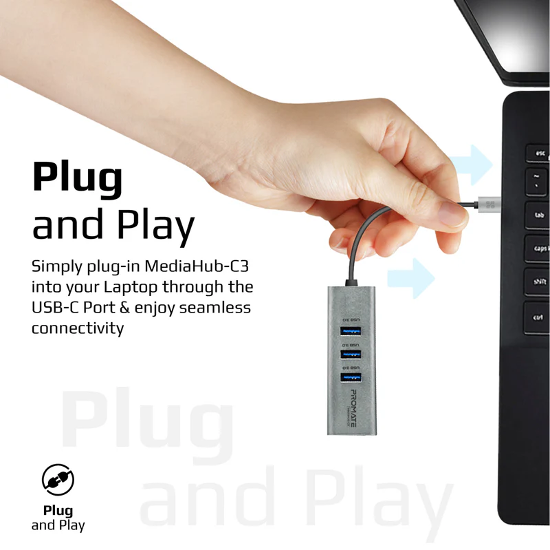 PROMATE MediaHub-C3 4K Vivid Clarity USB-C to HDMI Adapter, 4K@30Hz HDMI