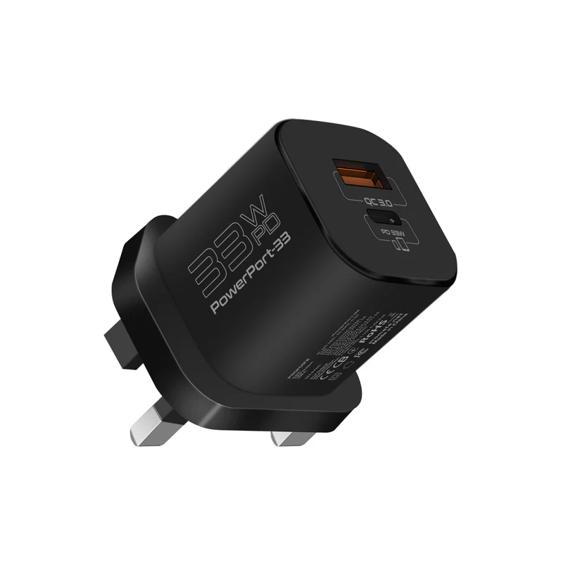 PROMATE PowerPort-33.UK 33W Power Delivery GaNFast (Black)