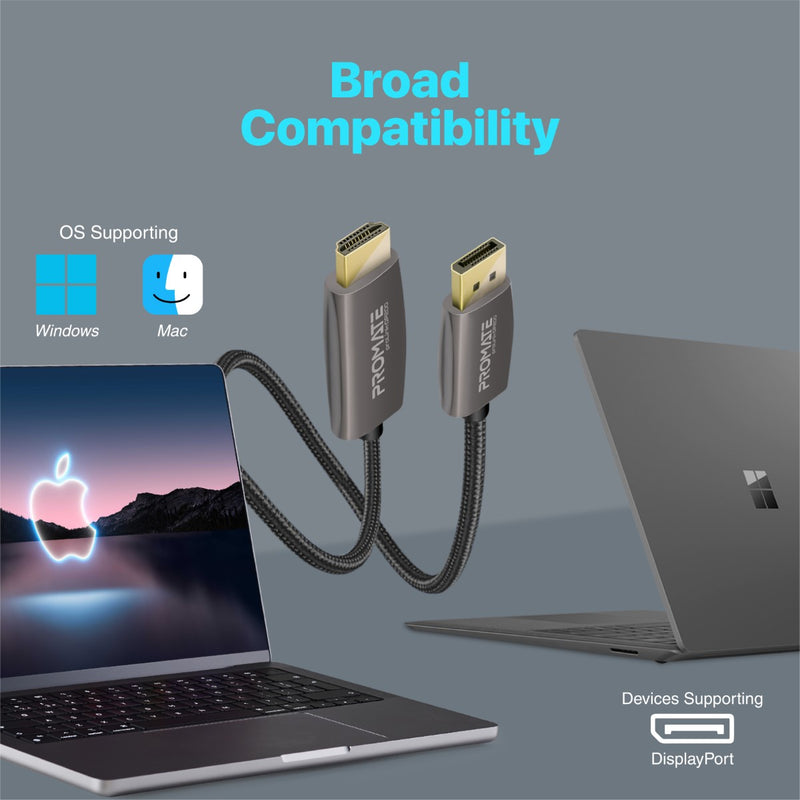PROMATE ProLink-DP200 4K@60Hz DisplayPort to HDMI Cable,2m Cable Length