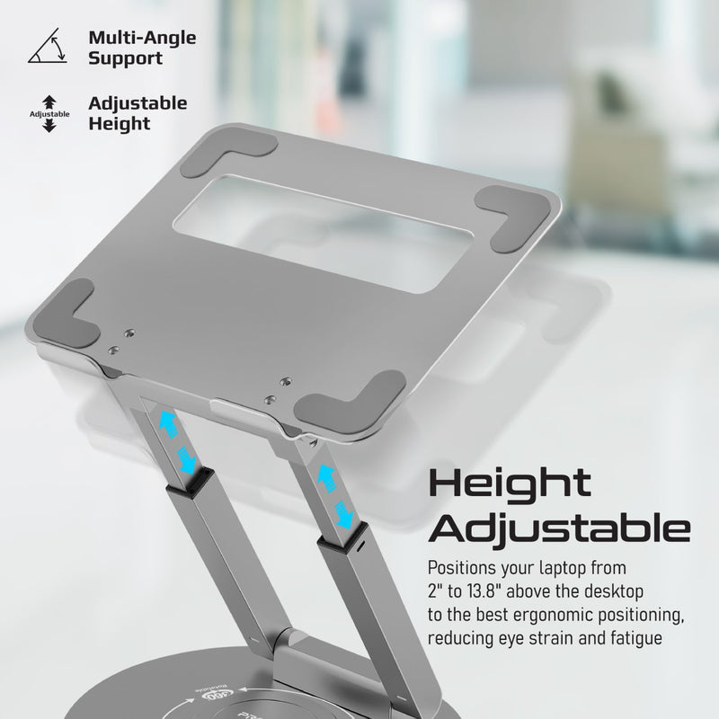 PROMATE DeskMate-6 2-13.8" Height Adjustable Metallic Laptop Riser Stand