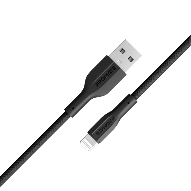 PROMATE XCord-Ai.Black USB-A to Lightning Connector Cable, 1Meter Length