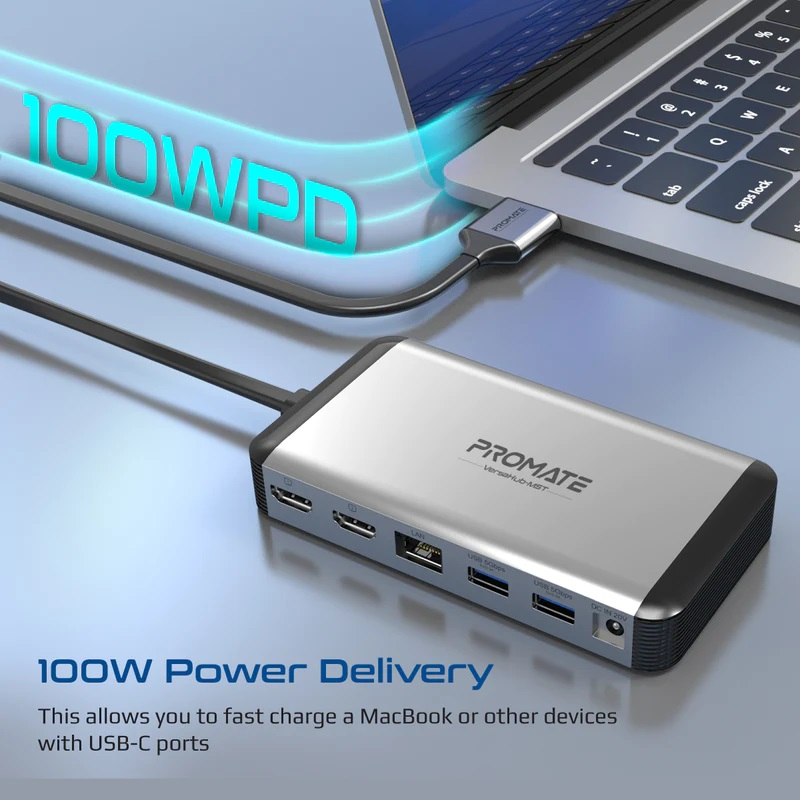 PROMATE VersaHub-MST 12-in-1 MST USB-C Hub with 100W Power Delivery