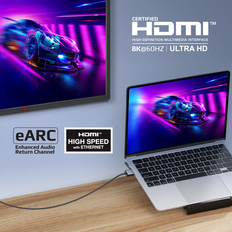 PROMATE PrimeLink8K-150 Ultra High-Speed 8K@60Hz HDMI 2.1 Cable, 1.5M Cable Length