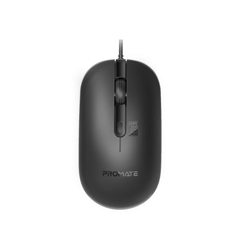 PROMATE CM-2400 Sleek 4 Button Wired Optical Mouse with 2400dpi, 1.5M Cable