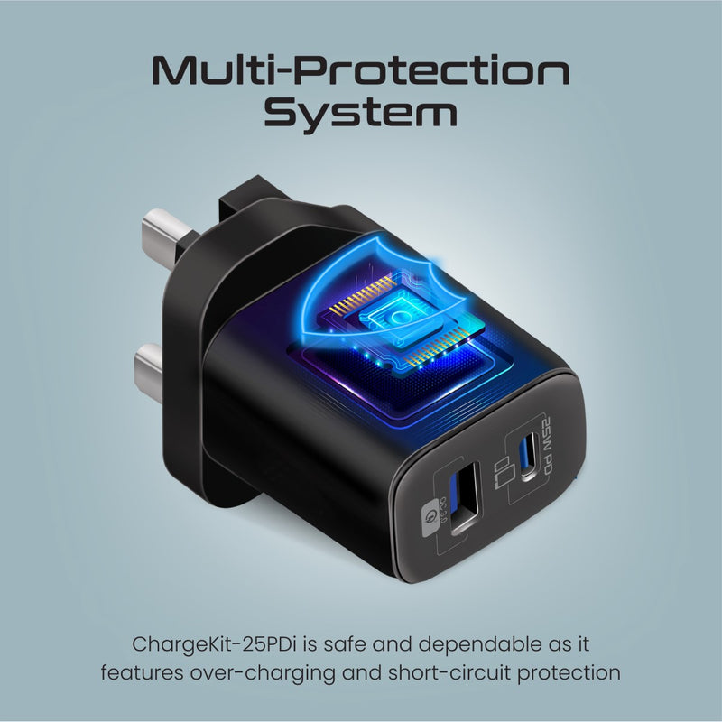 ChargeKit-25PDi 25W Power Delivery Dual Port Adapter with Ultra