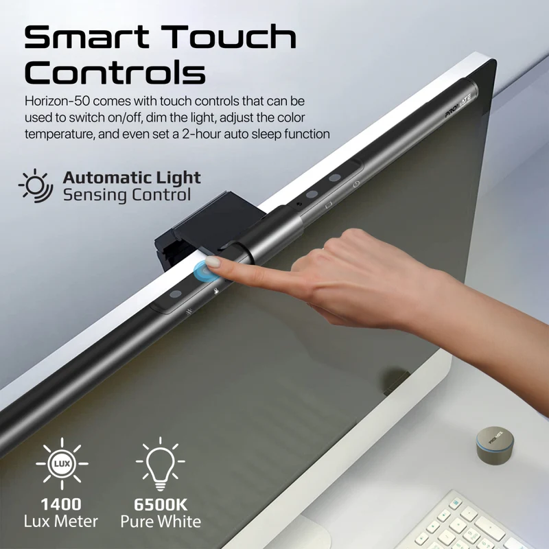 PROMATE Horizon-50 52cm LED Monitor Light, 285 Lumens, Anti Glare, 45° Light Angle