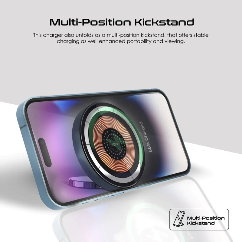PROMATE MagRing Super Slim Transparent 15W Magnetic Wireless Charger with Phone Holder