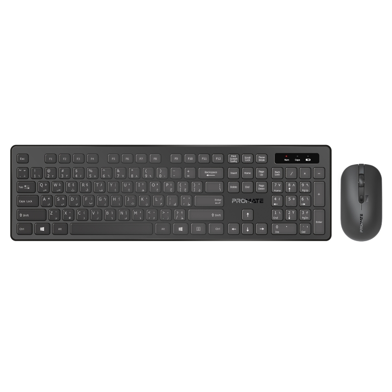PROMATE ProCombo-13.EN/AR Super Slim Wireless Keyboard & Ambidextrous