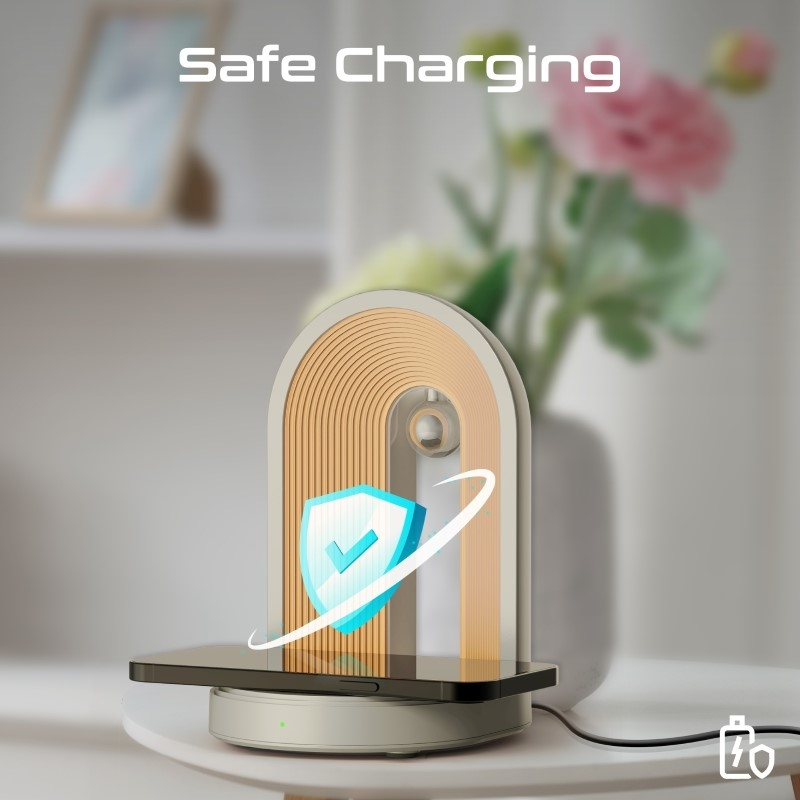 PROMATE Globe-Qi 3-in-1 Night Lamp Bluetooth Speaker with 15W Wireless Charger