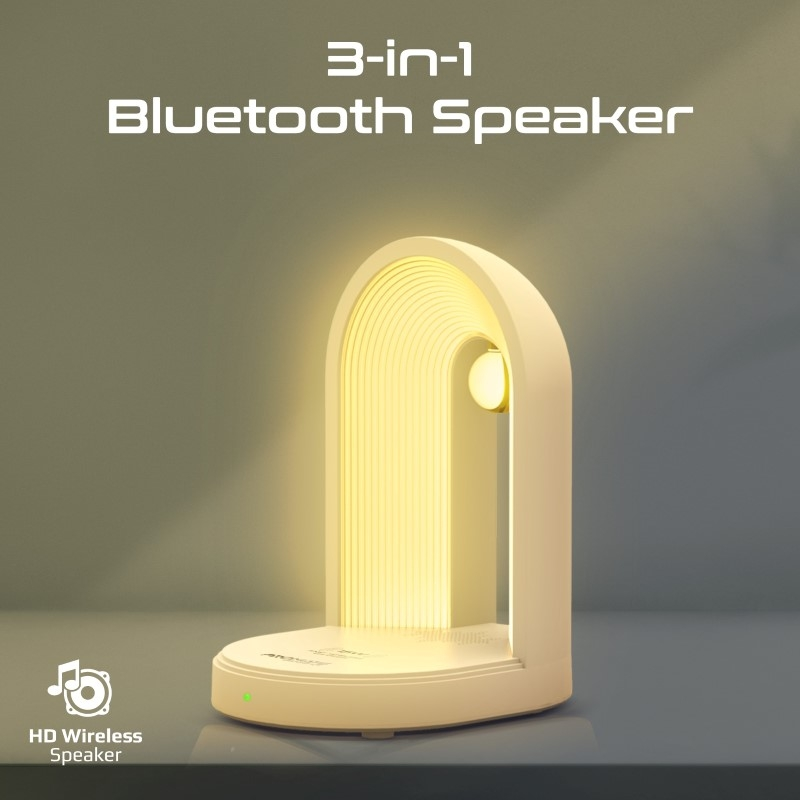 PROMATE Globe-Qi 3-in-1 Night Lamp Bluetooth Speaker with 15W Wireless Charger