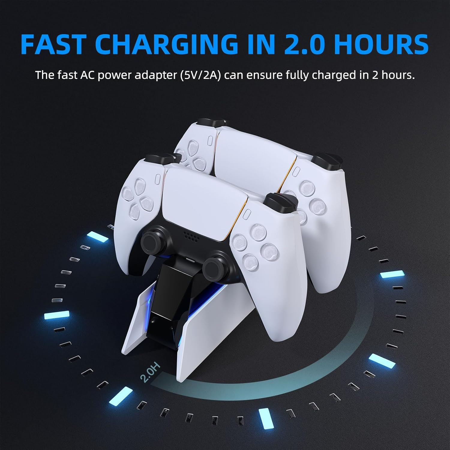 PROMATE DuoDock-PS5 PS5 DualSense Controller Charging Station with 2 Fast Charging