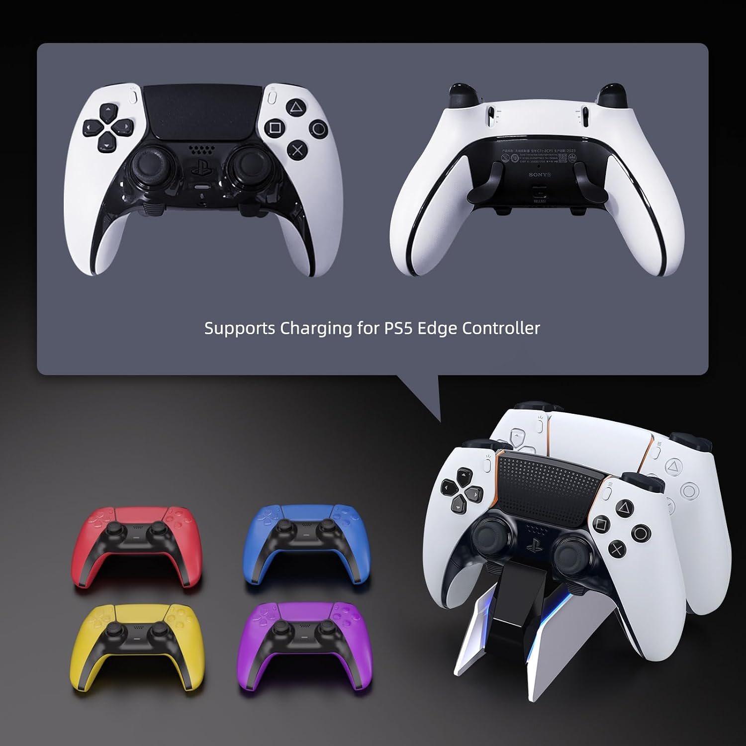 PROMATE DuoDock-PS5 PS5 DualSense Controller Charging Station with 2 Fast Charging