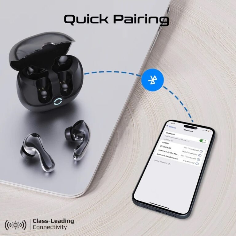 PROMATE Baton. High Fidelity TWS BT V5.4 Hybrid ANC Earbuds, Intellitouch