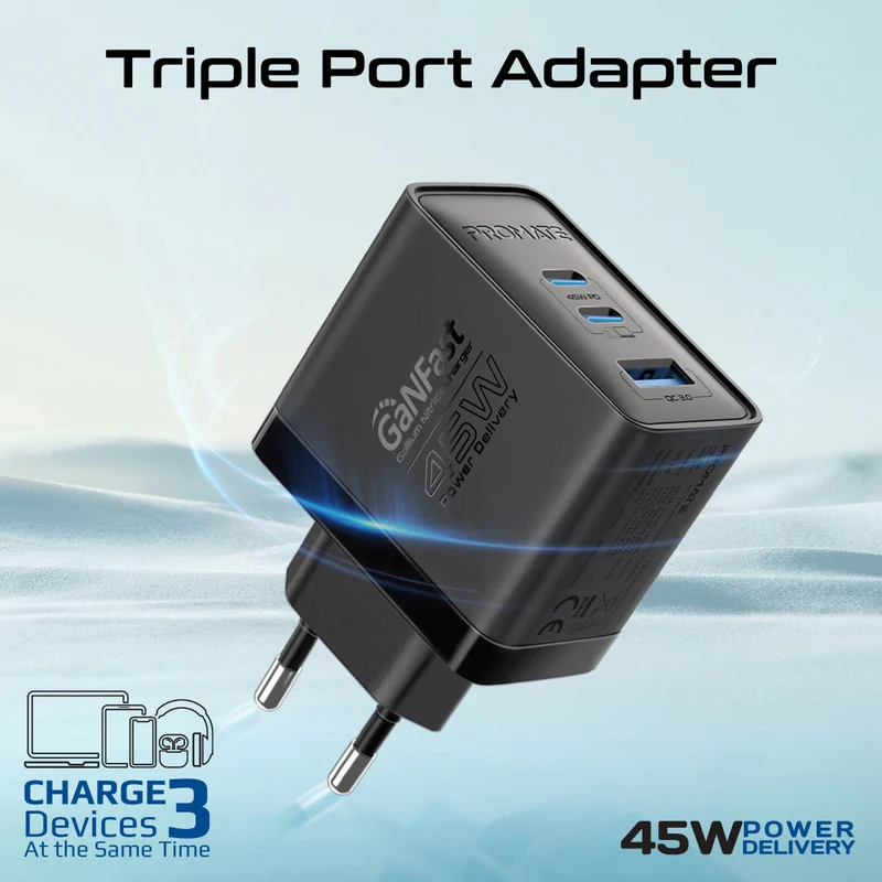 PROMATE PowerPort-45.UK 45W PD GaNFast Charger
