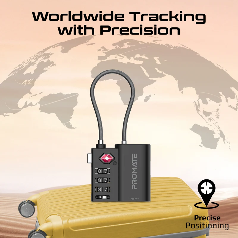 PROMATE TagLock Smart TSA Luggage Lock with Tracking feature